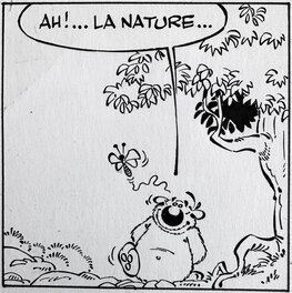 Dupa - Cubitus Chien fidèle - album 13 - Gag 656 page 31- ça flâne pour moi - planche originale - comic art b Dupa - Cubitus Chien fidèle - album 13 - Gag 656 page 31- ça flâne pour moi - planche originale - comic art b