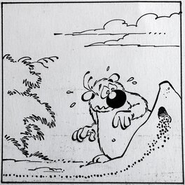 Dupa - Cubitus Chien fidèle - album 13 - Gag 656 page 31- ça flâne pour moi - planche originale - comic art f Dupa - Cubitus Chien fidèle - album 13 - Gag 656 page 31- ça flâne pour moi - planche originale - comic art f