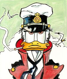 Tony Fernandez - Donald Duck inspiré par Corto Maltese d'Hugo Pratt (1967) XIII - Illustration originale