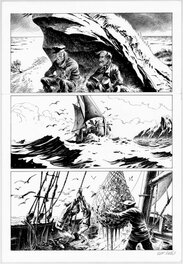 Comic Strip - Hommes à la mer - planche originale "Une descente dans le maëlstrom"