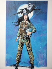 Original Illustration - BUCK DANNY  T55 DEFCON ONE   4ème plat couleur directe