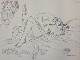Jim - Recherches case 6- Une nuit à Rome - Jim - Galerie Nicolas Sanchez - Original Illustration