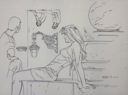 Jim - Recherches - Une nuit à Rome - Jim - Galerie Nicolas Sanchez - Original Illustration