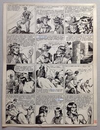 Comic Strip - Maurice Besseyrias Big Bill Le Casseur 7 Planche Originale Big Bill 68 a disparu .., Encre Lavis Atelier Chott 1952