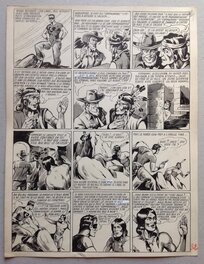 Planche originale - Maurice Besseyrias Big Bill Le Casseur 7 Planche Originale Big Bill 68 a disparu .., Encre Lavis Atelier Chott 1952