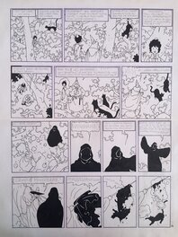 Laurent Parcelier - Parcelier, La Malédiction des sept boules vertes, tome 2, Le Magicien, planchen°10, 1988. - Planche originale