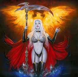 Lorenzo Sperlonga - Lady Death: Devotions #1- Blaze Naughty * Coffin Comics Cover Phoenix Fan Fusion * - Original Cover