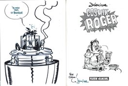 Julien/CDM - Julien/Cdm : Cosmik Roger tome 1 EO, dédicace - Sketch