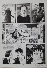 Planche originale - Dylan Dog regarde films d'horreur cultes