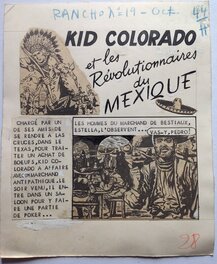 Planche originale - Fergal (Gallieno Ferri - Atelier Chott) Kid Colorado Planche Originale 1 Titre Montage , petit format RANCHO SPECIAL 19 Bd 1959