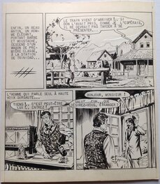 Comic Strip - Fergal (Gallieno Ferri - Atelier Chott) Kid Colorado Planche Originale 4 Cow boy whisky , petit format RANCHO SPECIAL 13 Bd 1958