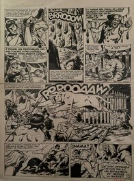 Planche originale - Edouard Aidans, Planche et couverture originales, Tounga,  "l'Antre de la Mort".