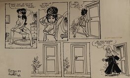 François Walthéry - François Walthéry, planche originale, une histoire de "Nonne", "tirage de con". - Planche originale