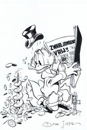 Daan Jippes - Donald Duck cover 2019 Zware jongens vrij - Couverture originale