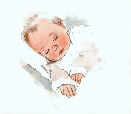 Gabrielle Vincent - Bébé qui dort - Illustration originale