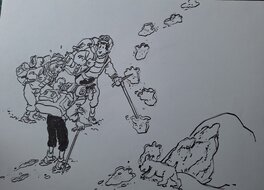 François Walthéry - Tintin au Tibet (hommage) - Planche originale