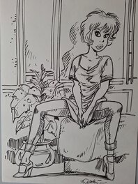 François Walthéry - Natacha en jean - Illustration originale