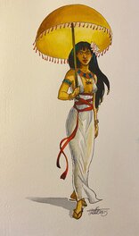 Isabelle Dethan - Isabelle Dethan, illustration originale, "Sur les terres d'Horus",  Meresankh . - Original Illustration