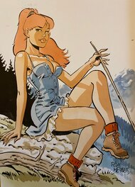 Félix Meynet, illustration originale, Babette, jolie Montagnarde !
