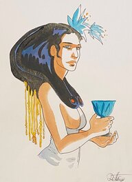Isabelle Dethan - Isabelle Dethan, illustration originale, Meresankh, "Sur les Terres d'Horus". - Original Illustration