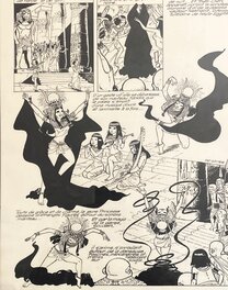 Comic Strip - Lucien De Gieter, planche originale, Papyrus, "Les 4 Doigts du Dieu Lune", la danse de Théti-Chéri.