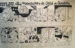 Robert Fuzier - Robert Fuzier, planche originale, "Pour nos Enfants : les Aventures de DEDE et DOUDOU". - Planche originale