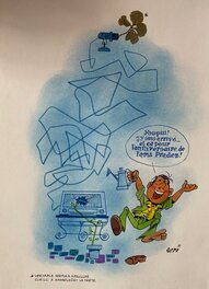 Géri - Géri, illustration originale, Le Trèfle d'Anniversaire. - Original Illustration