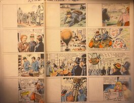 Robert Rigot - Robert Rigo, planche originale, "Il y a 100 ans, les ballons à la rescousse" ! - Comic Strip