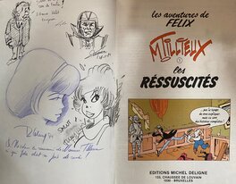 Roger Leloup, François Walthéry, et collectif, 4 illustrations originales, Yoko Tsuno et Natacha, "Félix, les Réssucités" ...