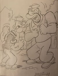 Sandro Dossi - Sandro Dossi, illustration originale, Popeye. - Illustration originale