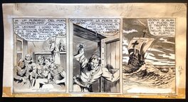 Bertrand Charlas - Charlas Bertrand (Atelier Chott) Robin des Bois 11 La Piste du Félon Planche Originale 11 Strip Lavis & Encre de Chine - Planche originale