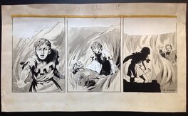 Bertrand Charlas - Charlas Bertrand (Atelier Chott) Robin des Bois 19 Duel à Minuit Planche Originale 11 Strip Lavis & Encre de Chine 1949 - Comic Strip