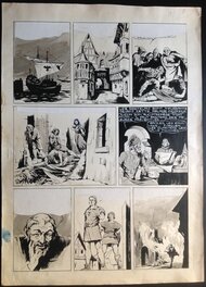 Comic Strip - Charlas Bertrand (Atelier Chott) Robin des Bois 19 Planche Originale 10 Duel à Minuit ,Lavis & Encre de Chine 1949