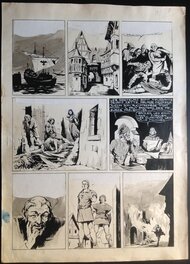 Charlas Bertrand (Atelier Chott) Robin des Bois 19 Planche Originale 10 Duel à Minuit ,Lavis & Encre de Chine 1949