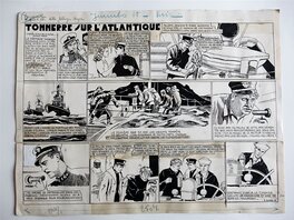 Propagande Régime de Vichy 1940 - 1/3 Tonnerre sur l'atlantique, planche originale 18 par F.AUER - Comic Strip