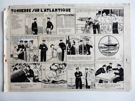Propagande Régime de Vichy 1940 - 3/3 sur l'atlantique, planche originale 20 par F.AUER - Comic Strip