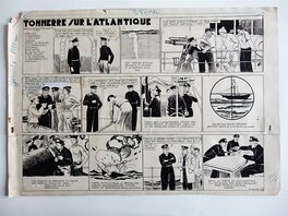 Propagande Régime de Vichy 1940 - 3/3 sur l'atlantique, planche originale 20 par F.AUER - Planche originale