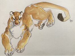 Zoo - Le puma - Aquarelle et crayon pour une illustration inédite signée dans l'esprit de la série. Zoo - Le puma - Aquarelle et crayon pour une illustration inédite signée dans l'esprit de la série.