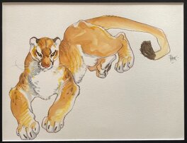 Frank Pé - Zoo - Le puma - Illustration originale. - Original Illustration