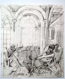 Pierre-Henry Gomont - Croquis - Slava et Nina - Original art