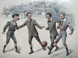 Maurice Beaudier - La partie de football - Planche originale