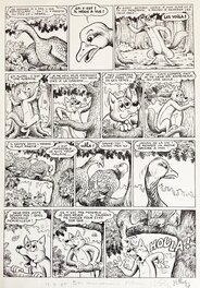 Planche originale - Pesch, Sylvain et Sylvette#21, Le sauvetage de Sidonie, planche n°8, 1978.