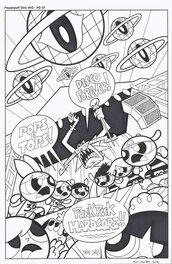 Troy Little - The Powerpuff Girls #10 Splash ft The Rowdyruff Boys - Troy Little - IDW - Planche originale