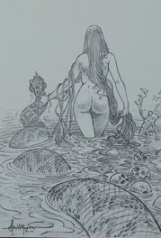 Mohamed Aouamri - La créature du marais - Original Illustration