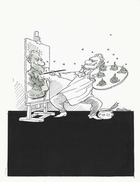 Michel Bridenne - Peinture à base d'excréments | cartoon - gag - Original Illustration