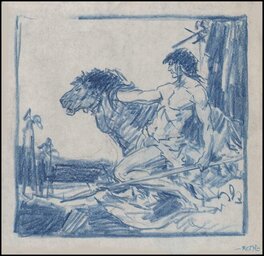 Roy G. Krenkel - Roy KRENKEL  -  TARZAN - Original Illustration
