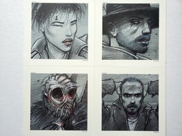 Planche de 4 ex-libris offset 20 x 20