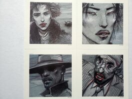 Planche de 4 ex-libris offset 20 x 20
