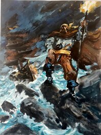 Gwendal Lemercier - LE NAUFRAGEUR   couleur directe - Original Illustration