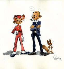 Yoann - Spirou, Fantasio, et Spip - Original Illustration